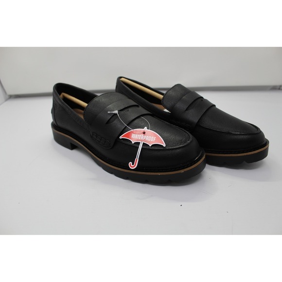 Blondo Shoes - Blondo Penny Waterproof Black Leather Loafers Lug Sole PENN01SD 017 Womens 6.5 M